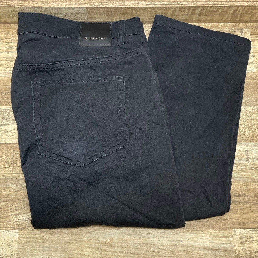 Givenchy Modern Fit Straight Leg Chino Pants Trousers Men's 36 Black 32" Inseam